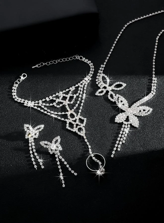 Take Two  3-Piece Embellished Butterfly Necklace, Bracelet And Earrings Jewelry Set for Women | Best Price UAE